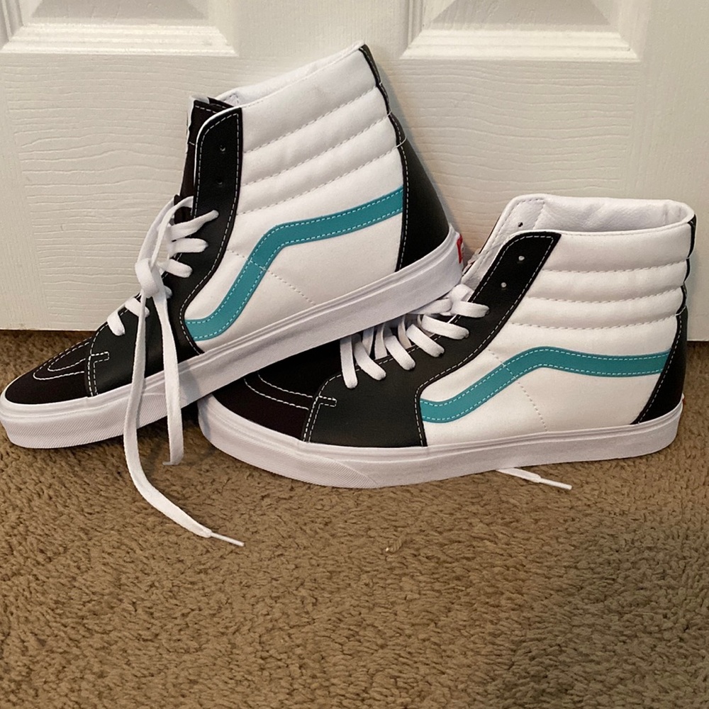 Black, White, and Blue Vans
